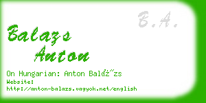 balazs anton business card